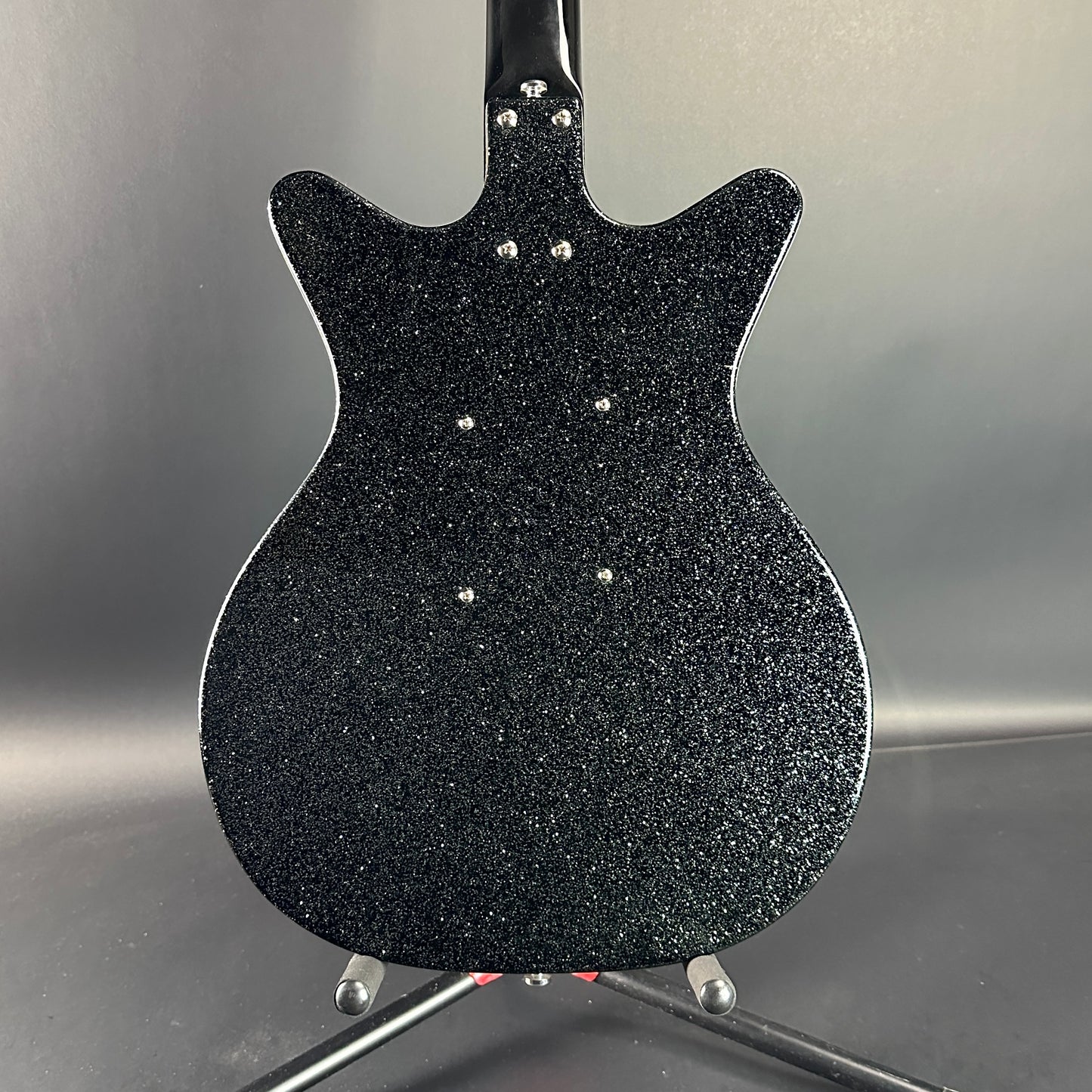 Back of Used Danelectro '59 DC NOS Black Metal Flake.