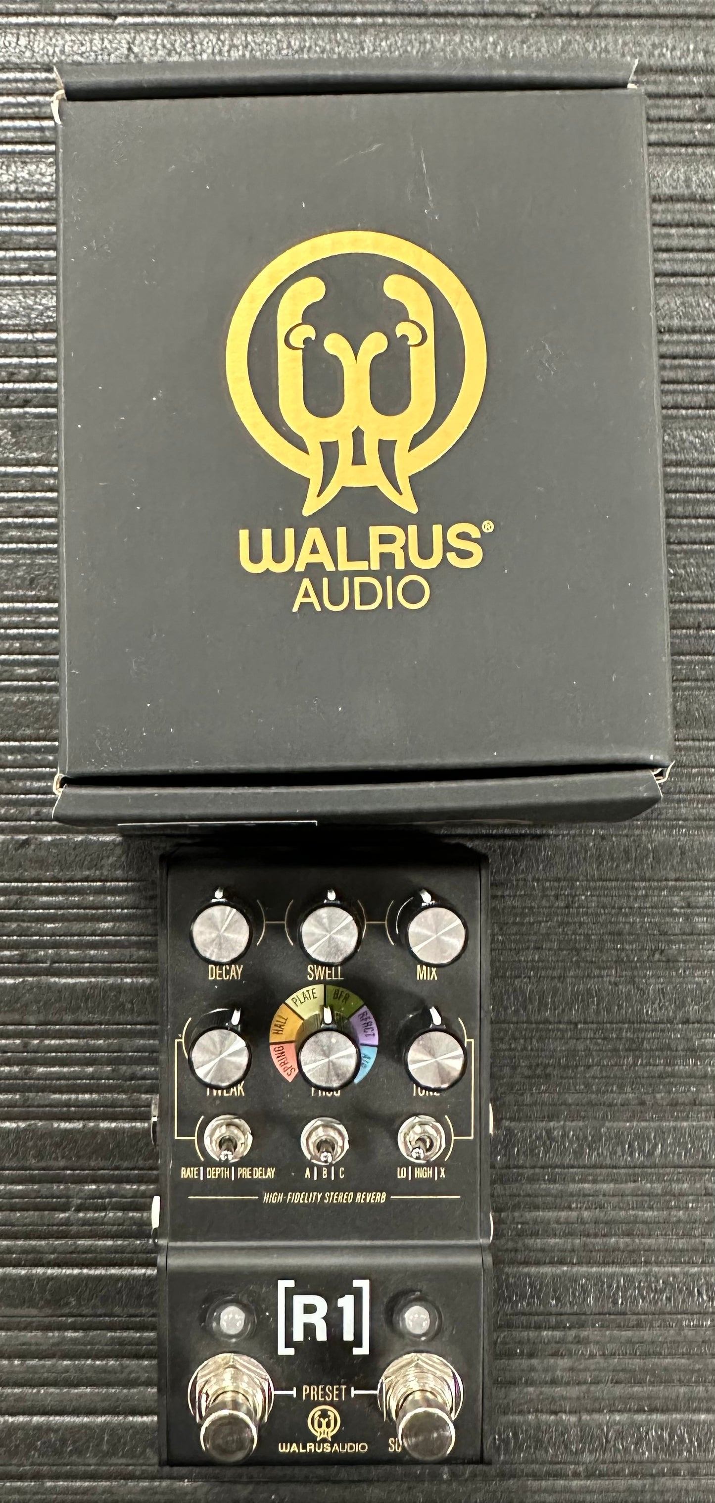 Top with box of Used Walrus Audio Mako R1 Reverb w/box TSS4279