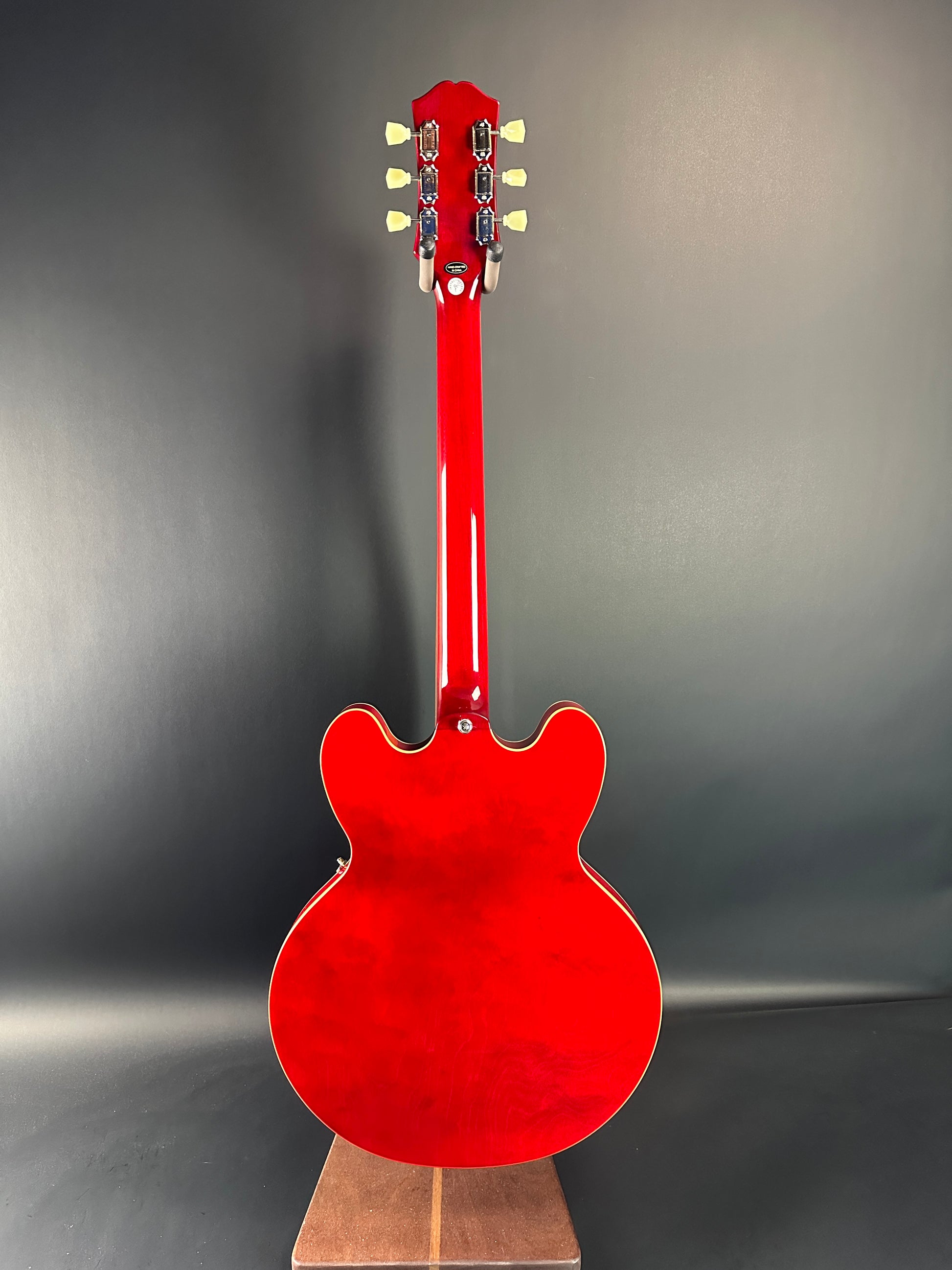 Full back of Used Epiphone 335 IG Cherry Red.