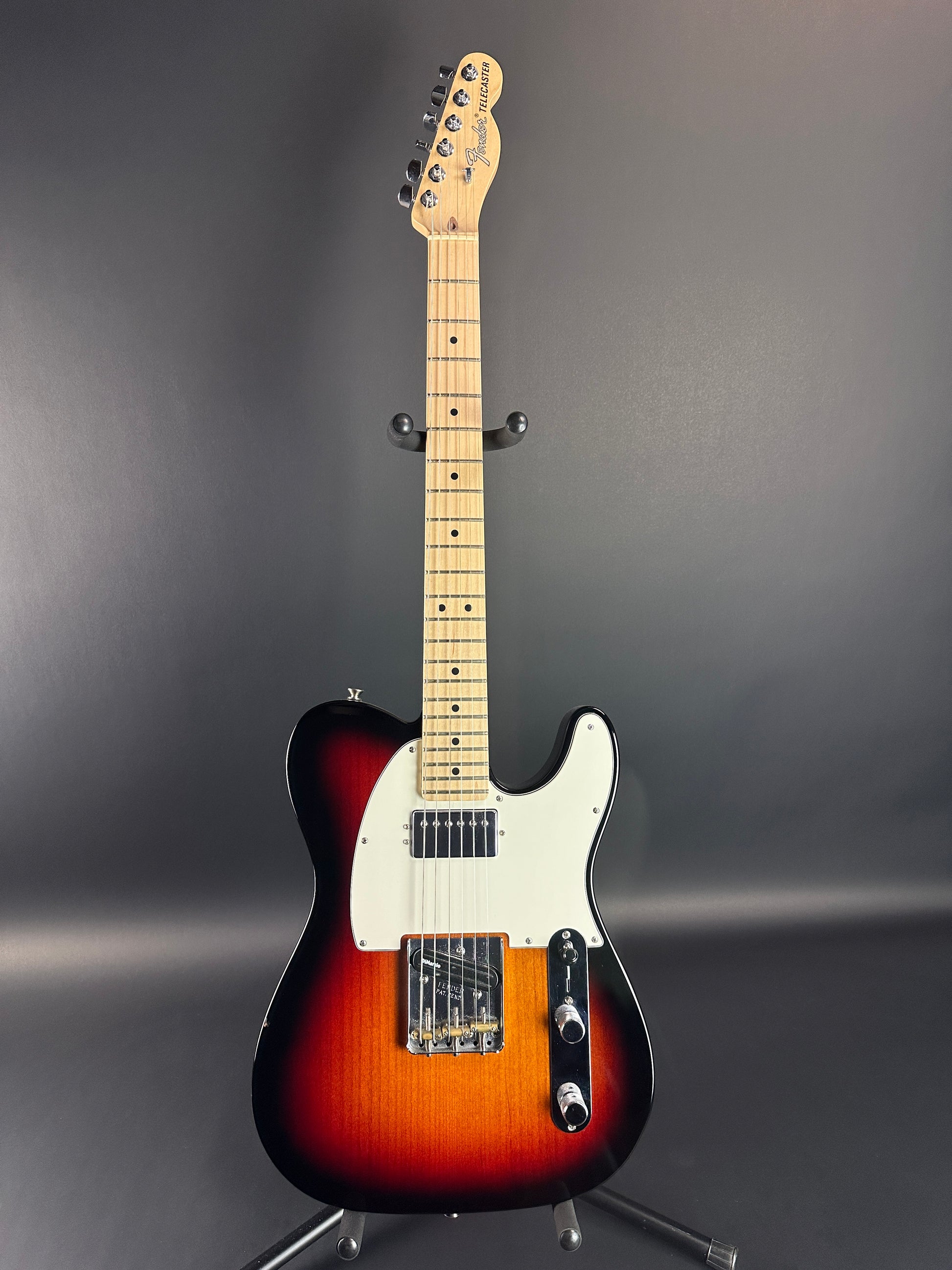 Full front of Used Fender American Performer Telecaster 3-Color Sunburst.