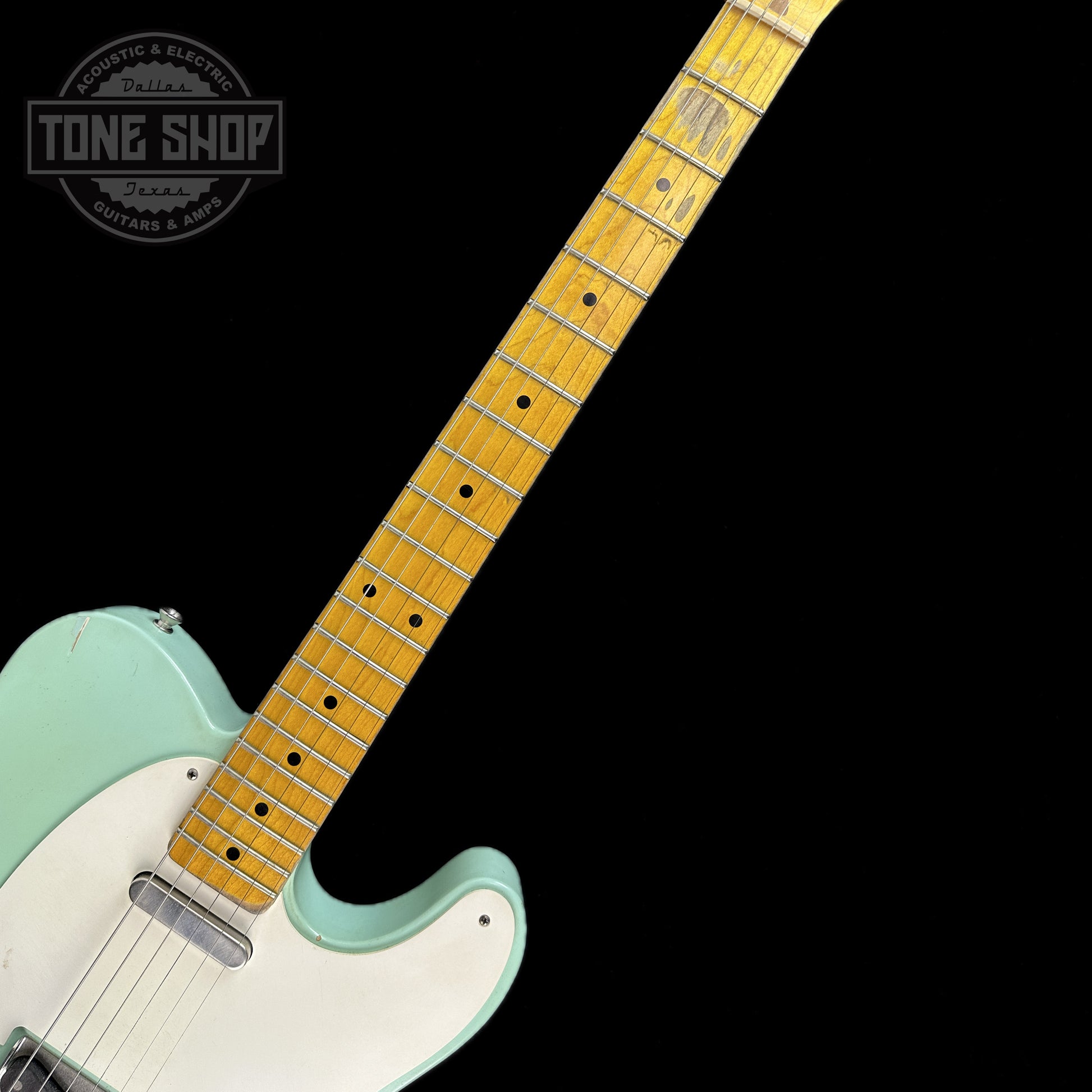 Fretboard of Used Nash T-57 Surf Green.