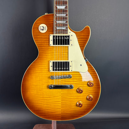 Front of Used Epiphone Les Paul Standard Honeyburst.