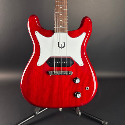 Front of Used Epiphone Coronet Cherry.