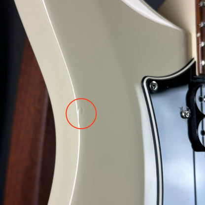 Chip on side of Used 2018 PRS S2 Standard 22 White.