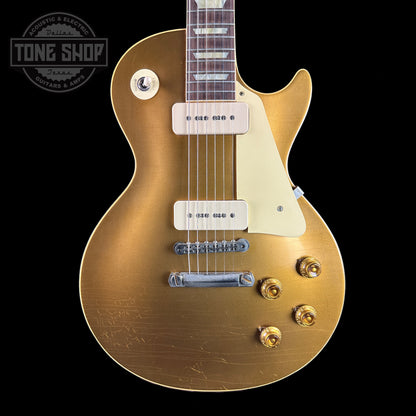 Front of Used Gibson Custom Shop 1956 Les Paul Goldtop Murphy Lab Ultra Light Aged.