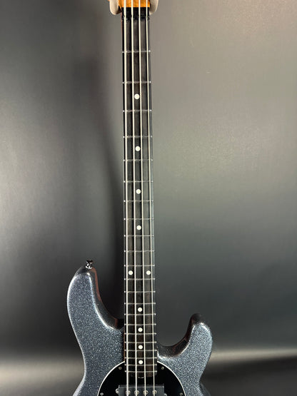 Fretboard of Used Ernie Ball MusicMan Stringray Special HH Charcoal Sparkle.