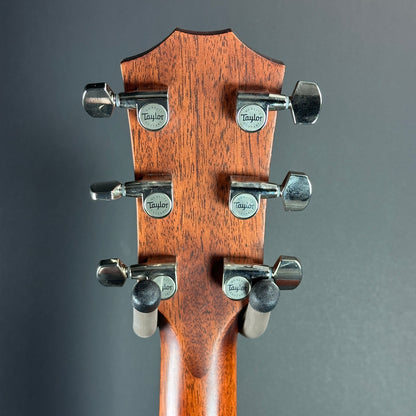 Back of headstock of Used Taylor 324e Shaded Edgeburst.