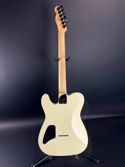 Full back of Used Squier Jim Root Tele White.