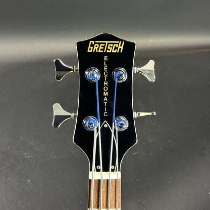 Front of headstock of Used Gretsch G2220 Walnut Stain.