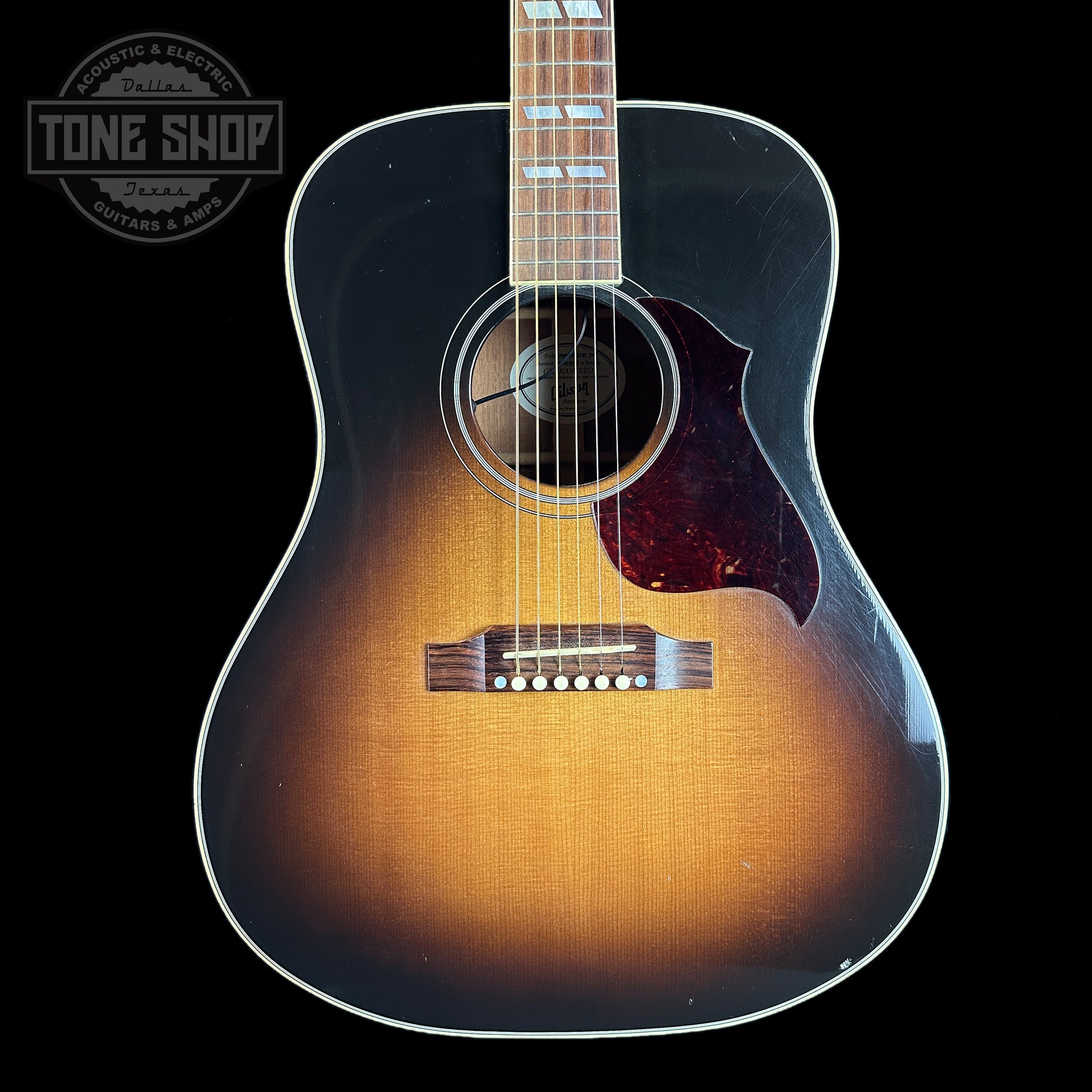 Front of Used Gibson Hummingbird Pro.