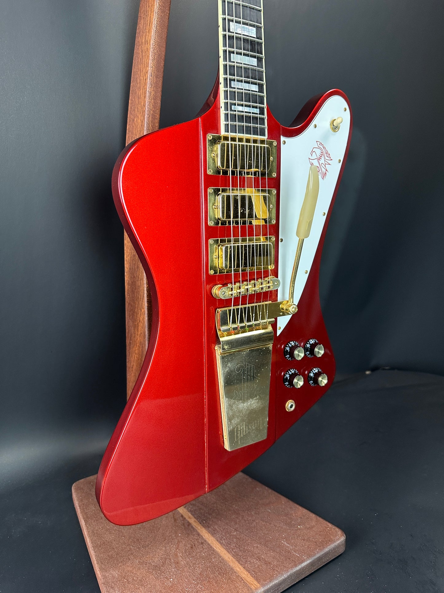 Front angle of Used 2006 Gibson Firebird VII Red Metallic.