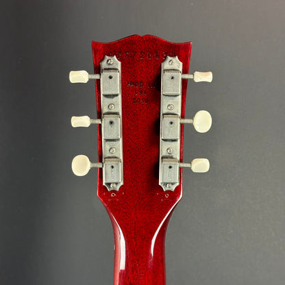 Back of headstock of Used Gibson SG Jr Cherry.