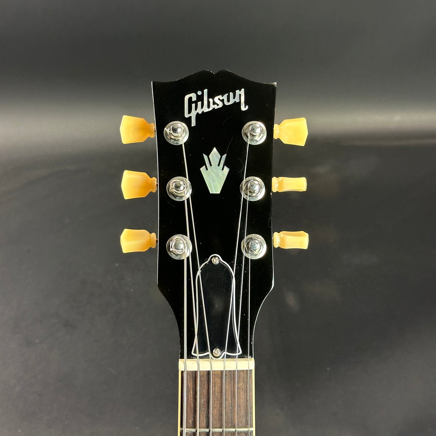 Front of headstock of Used Gibson '61 SG Reissue Cherry.