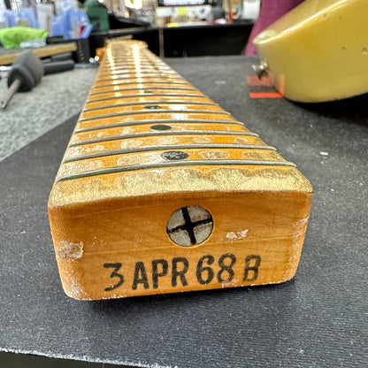 Date stamp on neck of Vintage 1968 Fender Telecaster Vintage White.