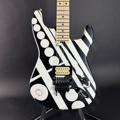 Front of Used EVH Striped Series Circles Satin.