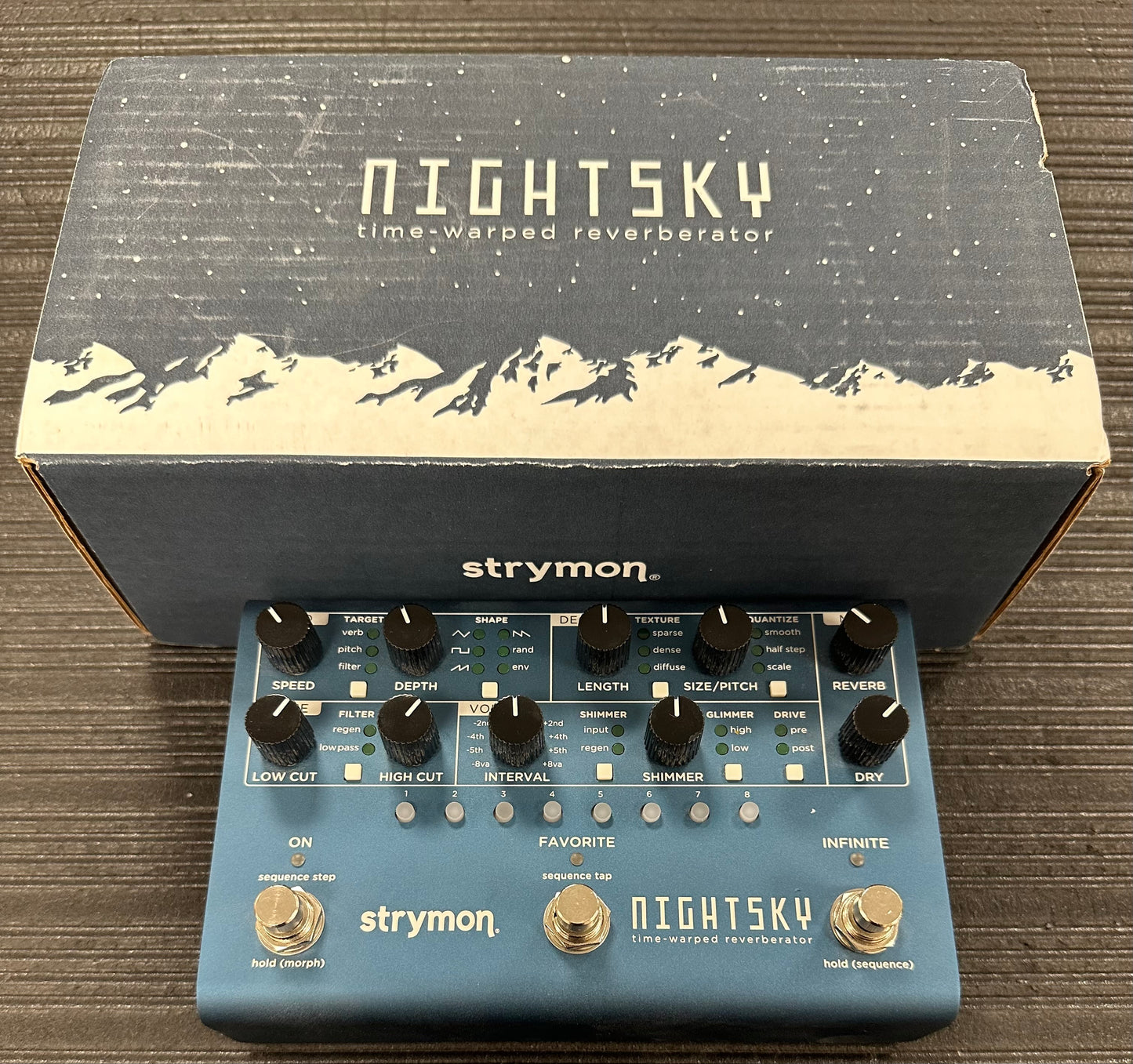 Top with box of Used Strymon Nightsky Time Warped Reverberator w/box TSS4162