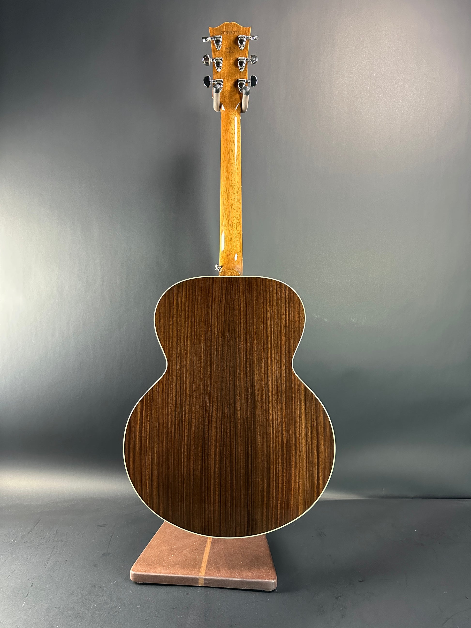 Full back of Used Gibson SJ-200 Studio Rosewood Burst.