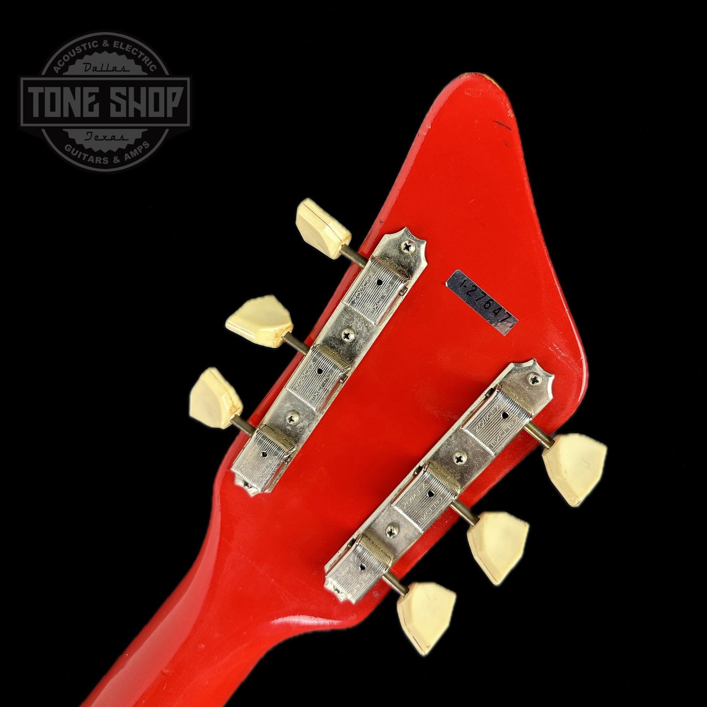 Back of headstock of Vintage 60's Airline Red.