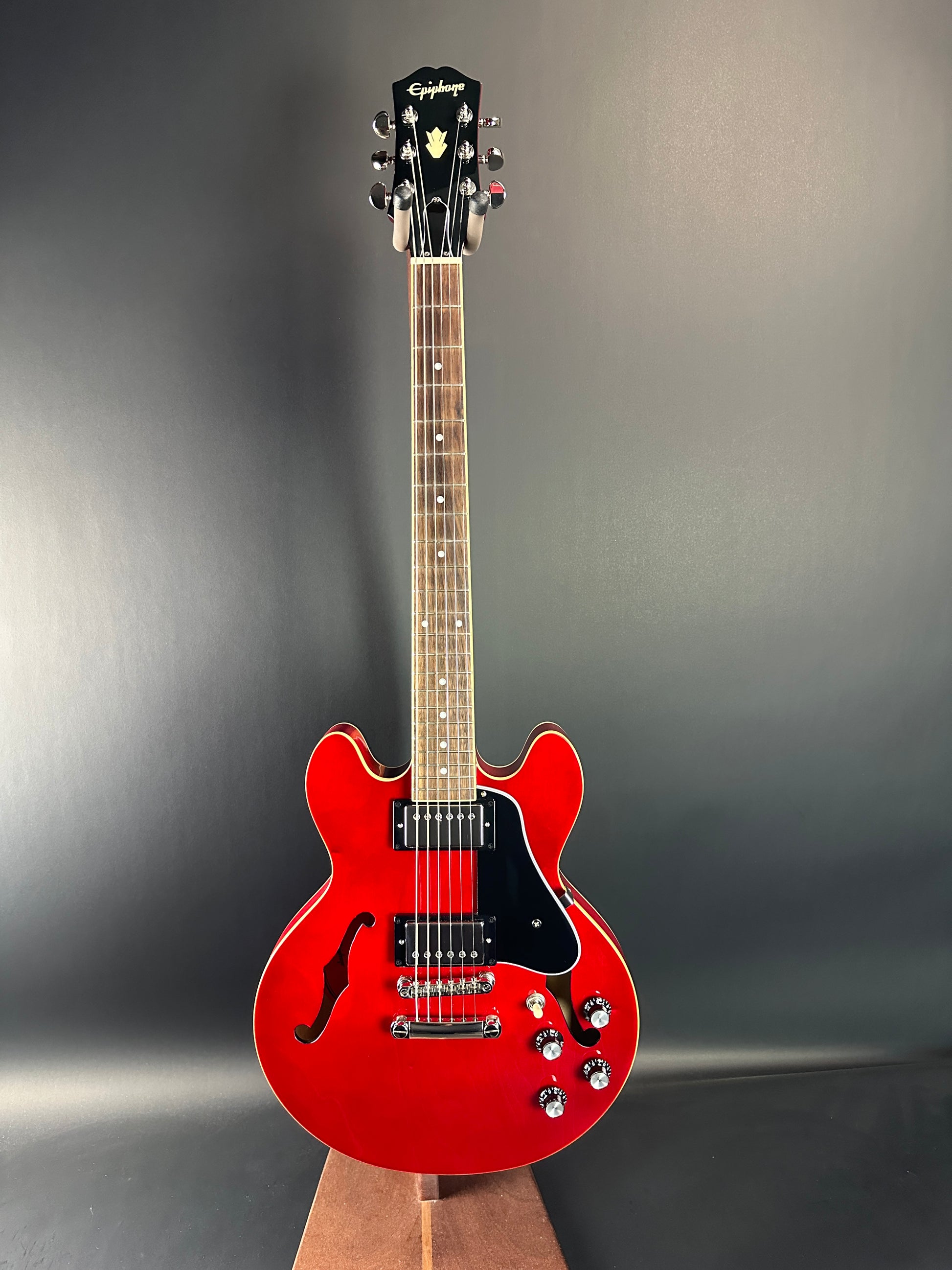 Full front of Used Epiphone ES-339 Cherry.