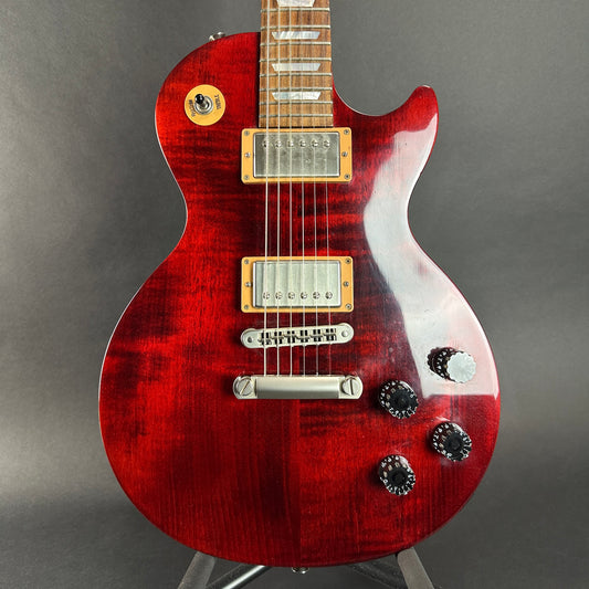 Front of body of Used Gibson Les Paul Studio Anniversary Wine Red.