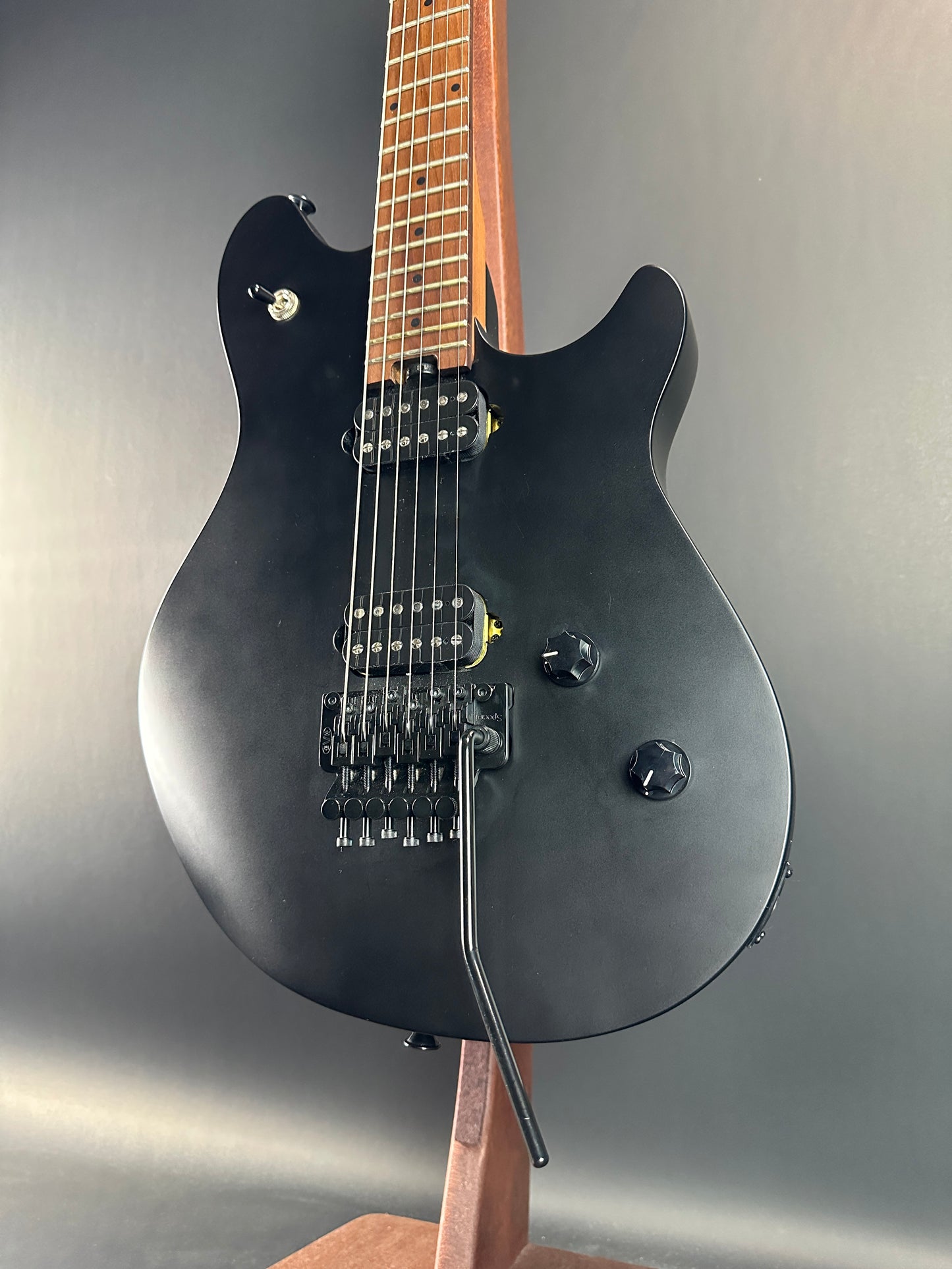 Front angle of Used EVH Wolfgang Standard Satin Black.