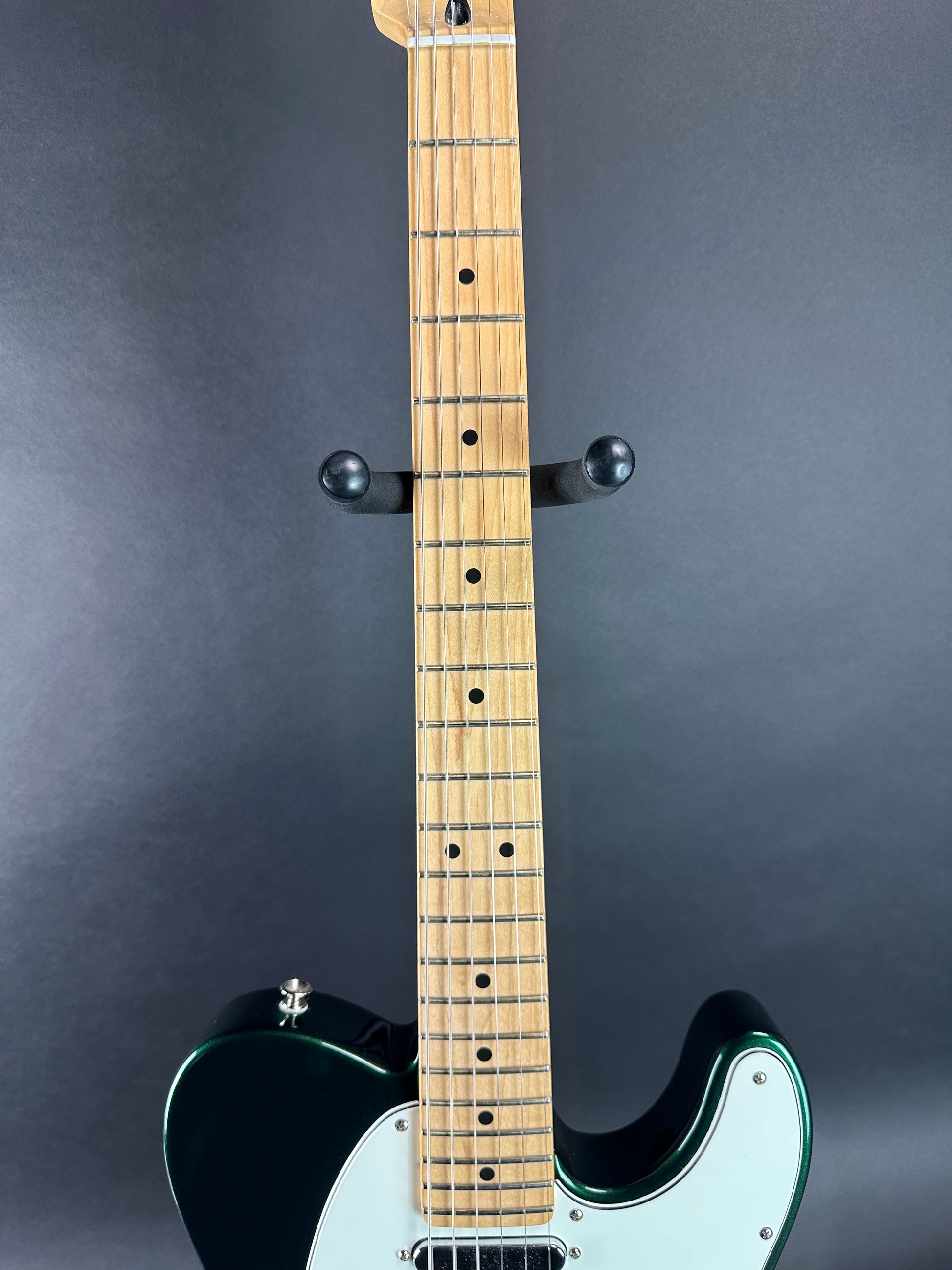 Fretboard of Used 2023 Fender DE Players Tele QP British Racing Green.