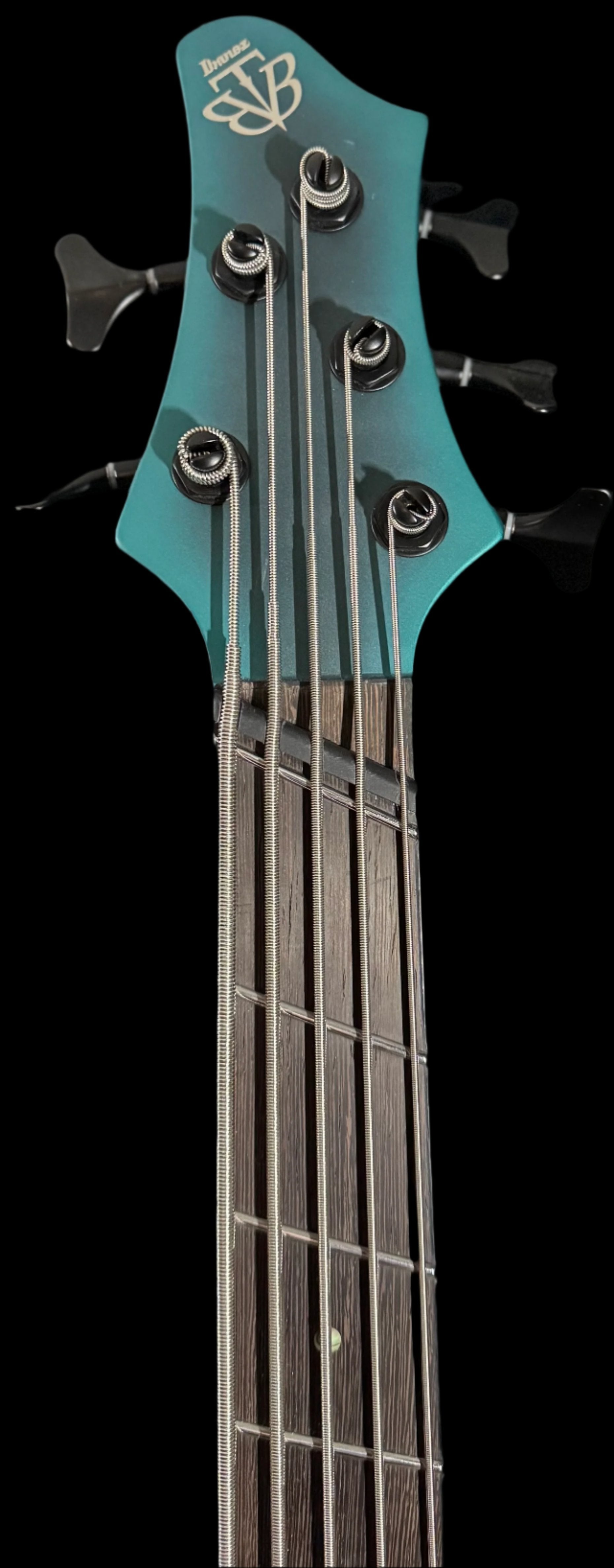 Neck of Used Ibanez BTB605MS Multi-Scale 5 String Bass Cerulean Aura Burst Matte w/Case TSS4889