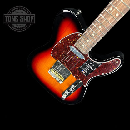 Front angle of Used Fender American Pro II Tele Sunburst.