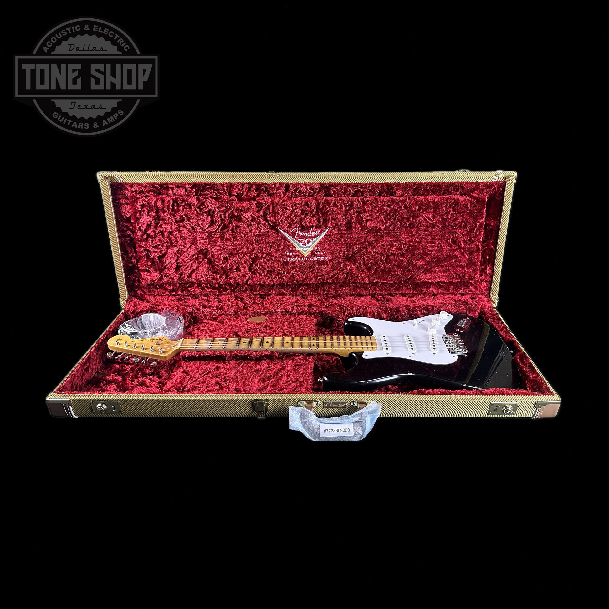 Fender Custom Shop Limited Edition Fat '54 Strat Relic With Closet Classic Hardware Aged Black in case.