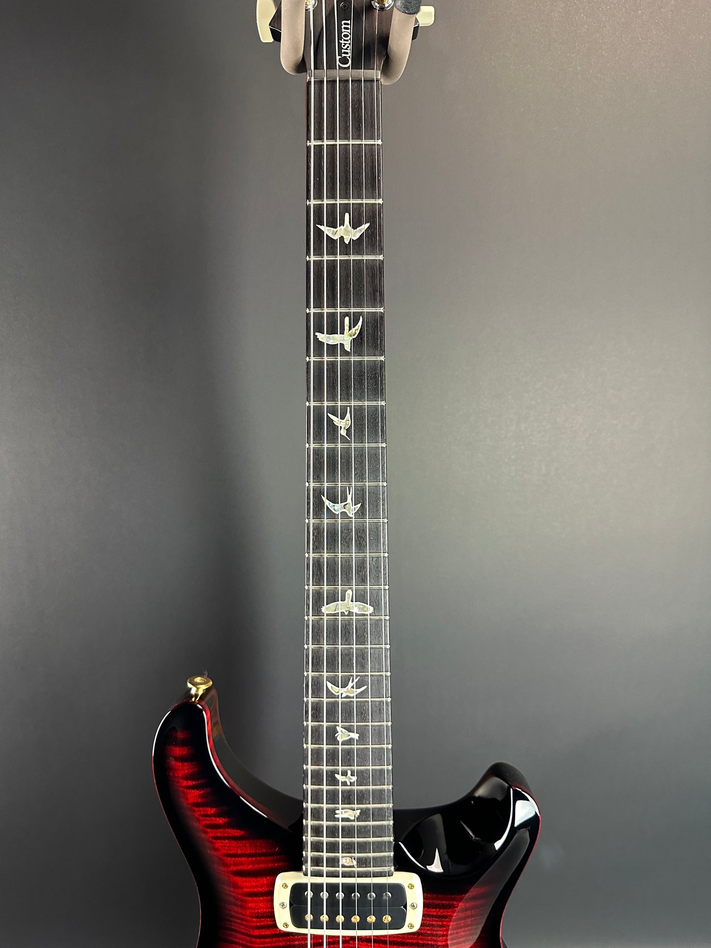 Fretboard of PRS Custom 24-08 10 Top Fire Smokeburst.