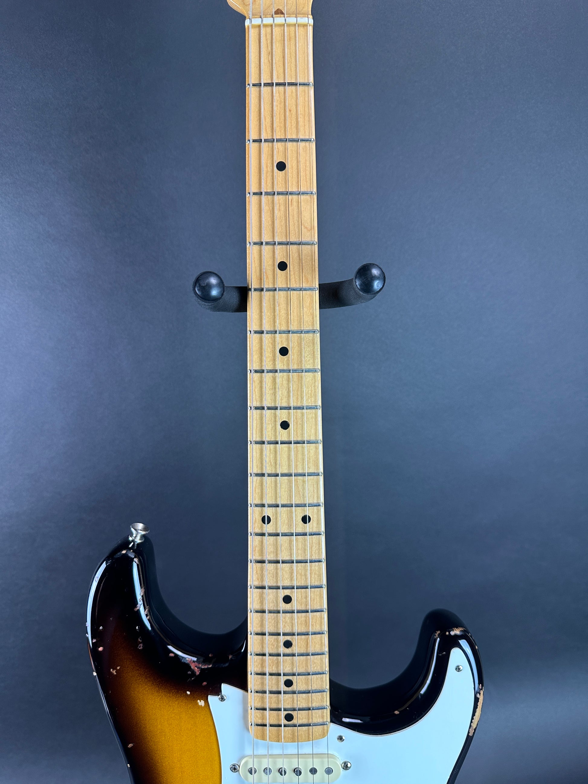 Fretboard of Used 2017 Fender Wildwood '56 Strat Sunburst.