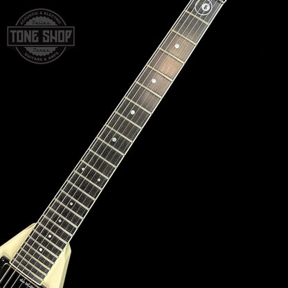 Fretboard of Used ESP Custom Shop DV8 Dave Mustaine White.