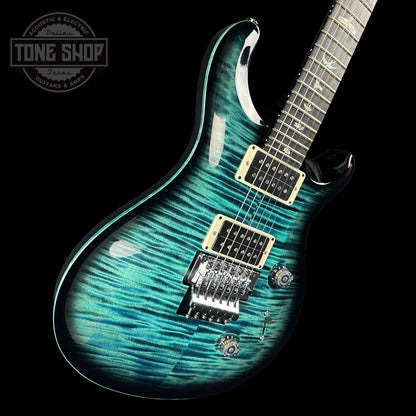 Front angle of PRS Custom 24 Floyd 10 Top Cobalt Smokeburst.