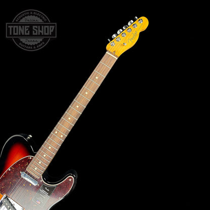 Fretboard of Used Fender American Pro II Tele Sunburst.