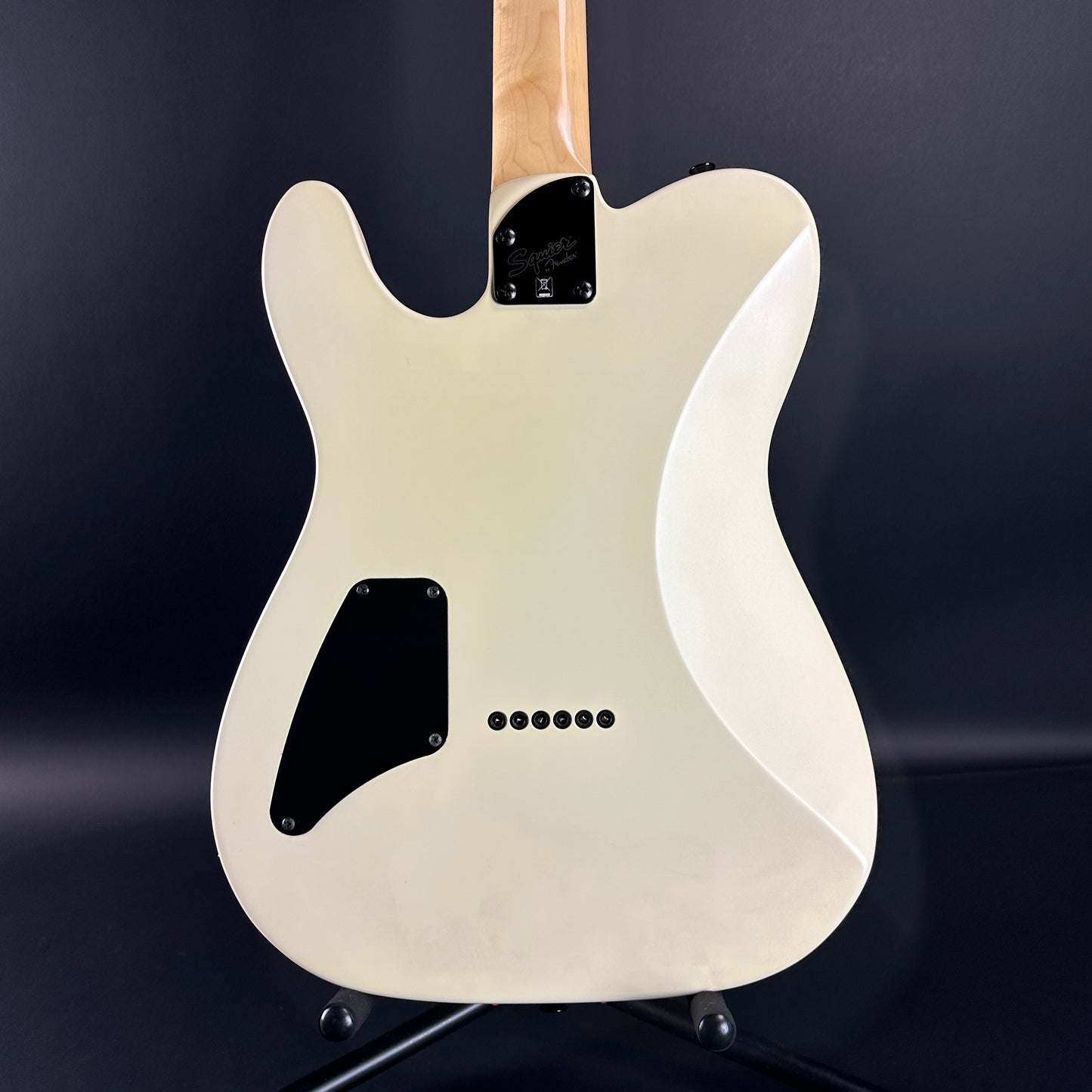 Back of Used Squier Jim Root Tele White.