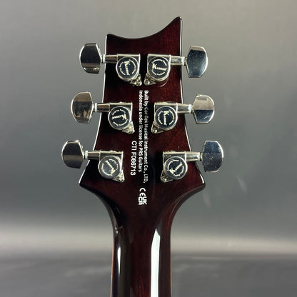 Back of headstock of Used PRS SE DGT Gold Top.