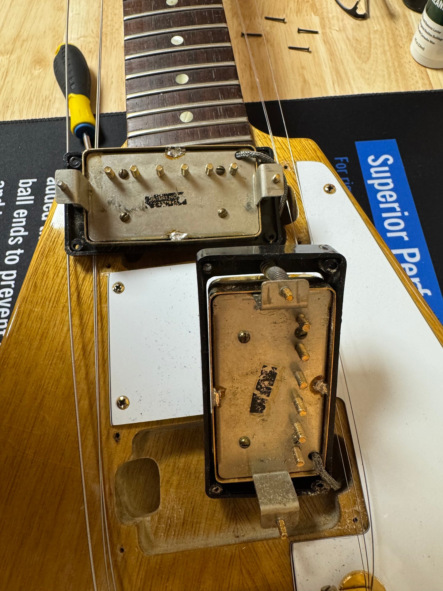 Pickups of Used Max Guitars By Max Baranet 1958 Replica Korina V w/ Brazillian Board w/case TSS4915