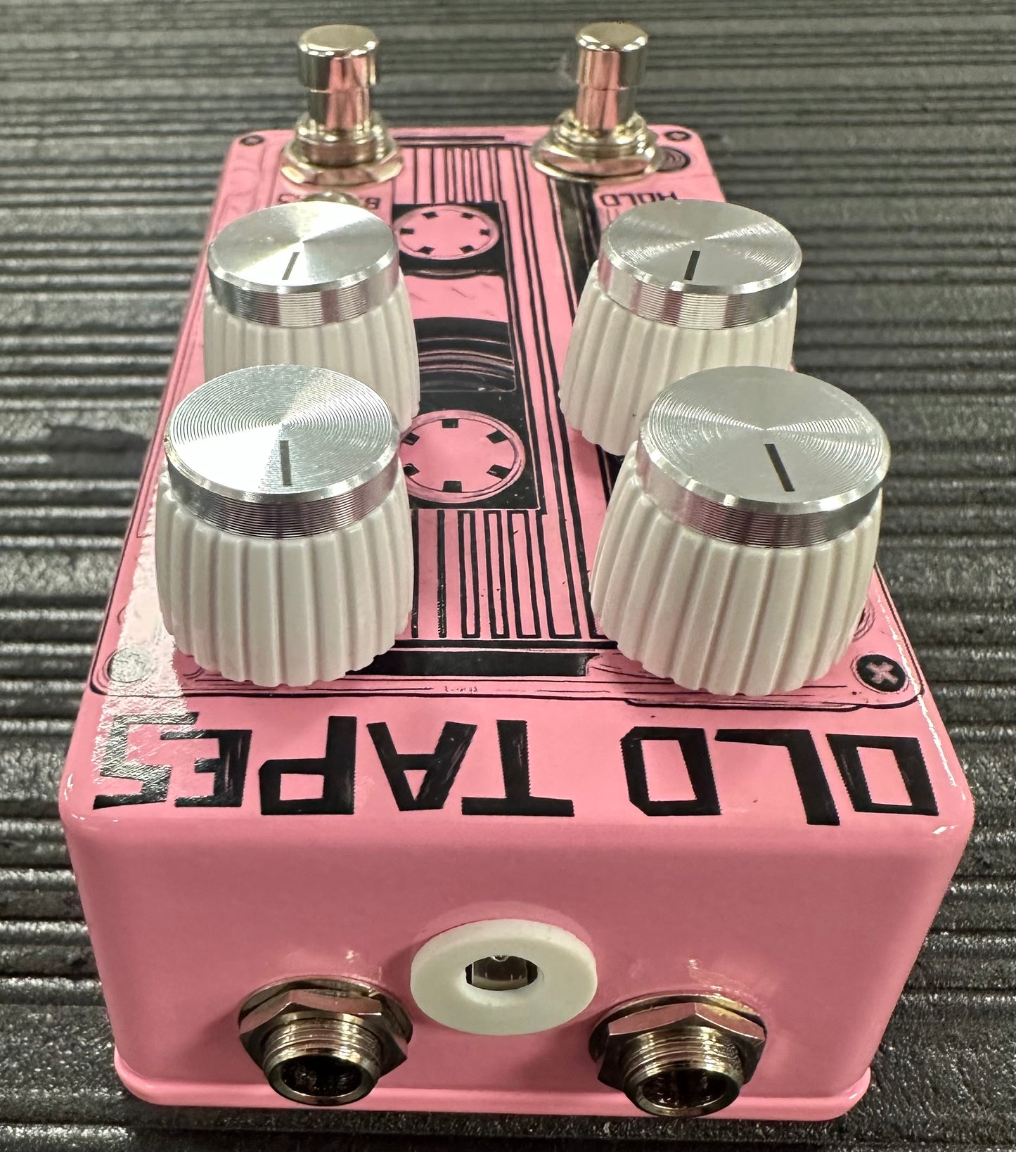 Back of Used Sketchy Sounds Old Tapes Delay Pedal (Pink) w/Box TSS4299