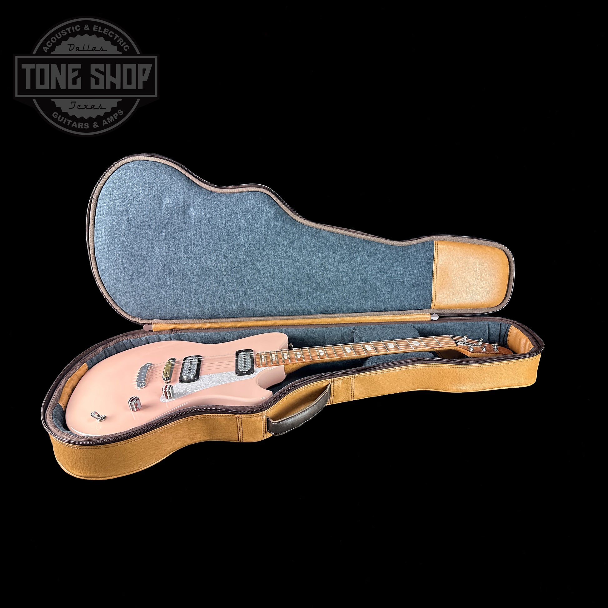 Powers Electric A-Type Cochon PInk PF42 Pearl Brass Neutral Hard Tail in bag.