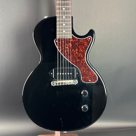 Front of Used Gibson Les Paul Junior Ebony.