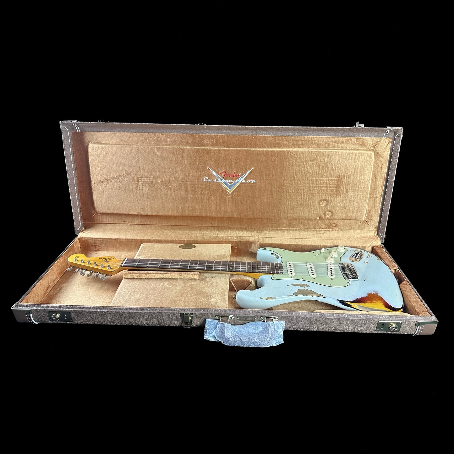 Fender Custom Shop 1961 Strat Heavy Relic Super Faded Aged Sonic Blue/3-Color Sunburst in case.