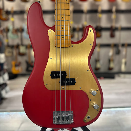 Used 2023 Squier 40th Anniversary Precision Bass Vintage Edition Satin Dakota Red w/bag TSS4533