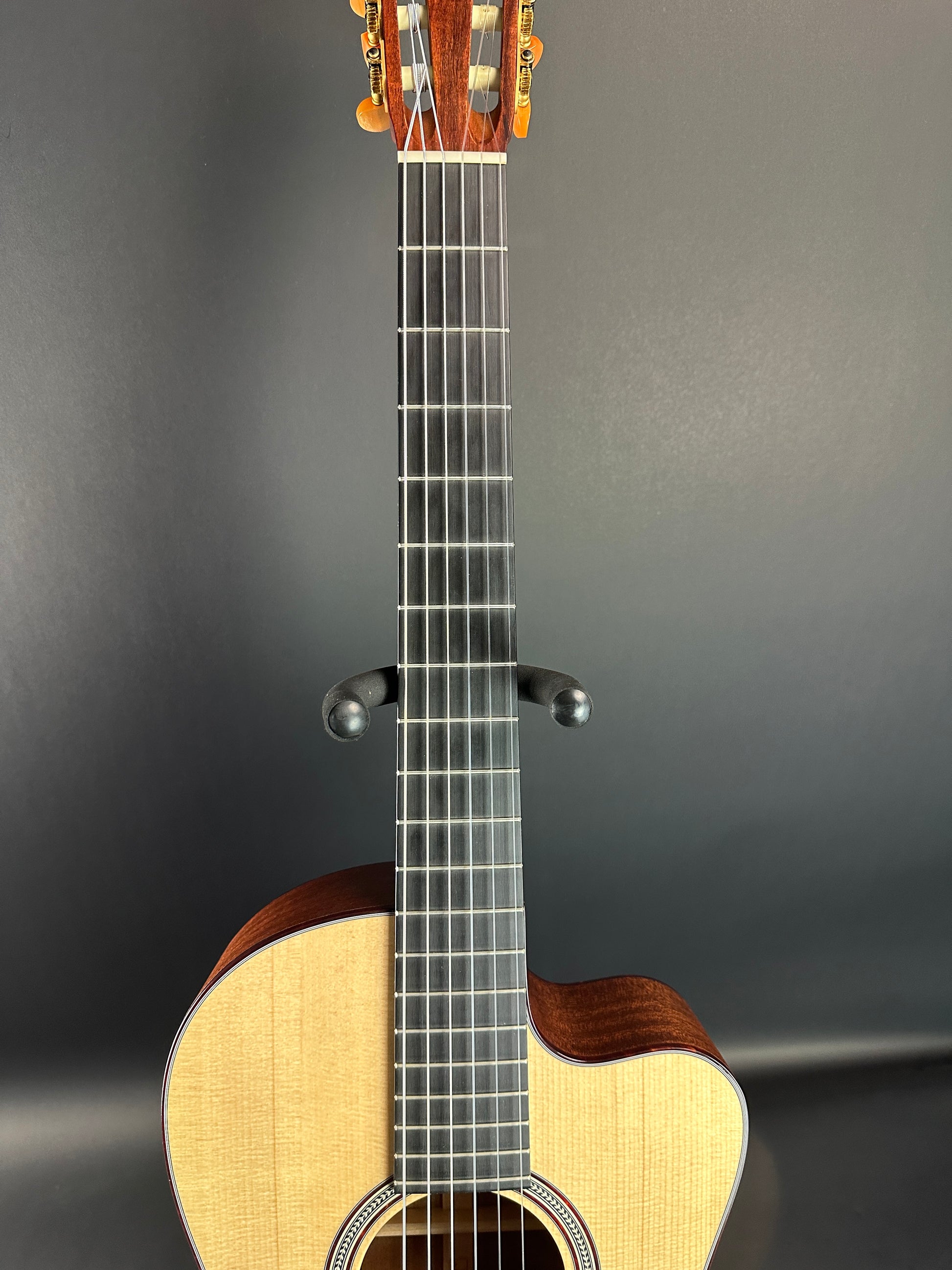 Fretboard of Used Martin 000C Nylon.