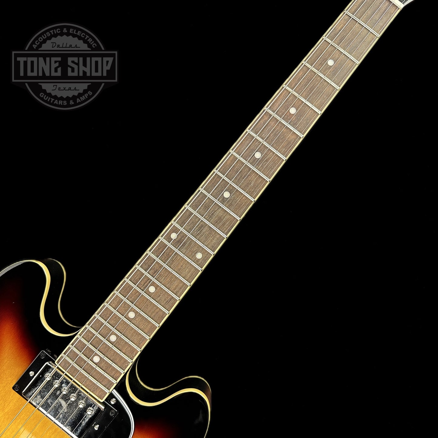 Fretboard of Used Epiphone ES-339 Vintage Sunburst.