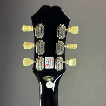 Back of headstock of Used Epiphone Dot ES-339 Burst.