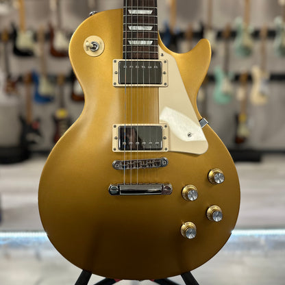 Front of Used Gibson Les Paul Tribute Satin Gold Top w/bag TSS4414