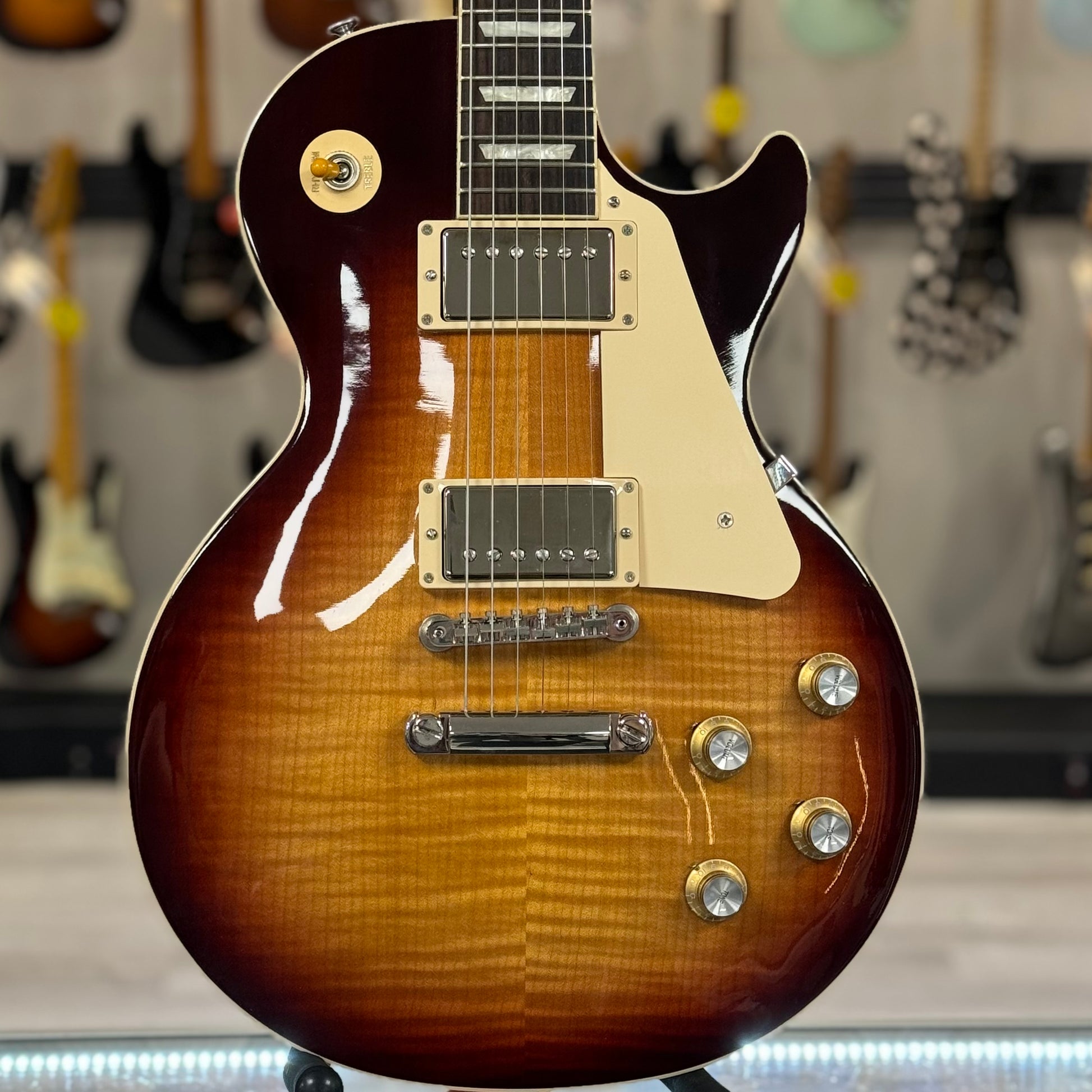 Front of Used 2024 Gibson Les Paul Standard Tobacco Burst w/case