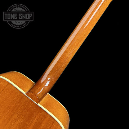 Back of neck of Used Gibson Custom Shop M2M Hummingbird Original Adi Red Spruce Top.