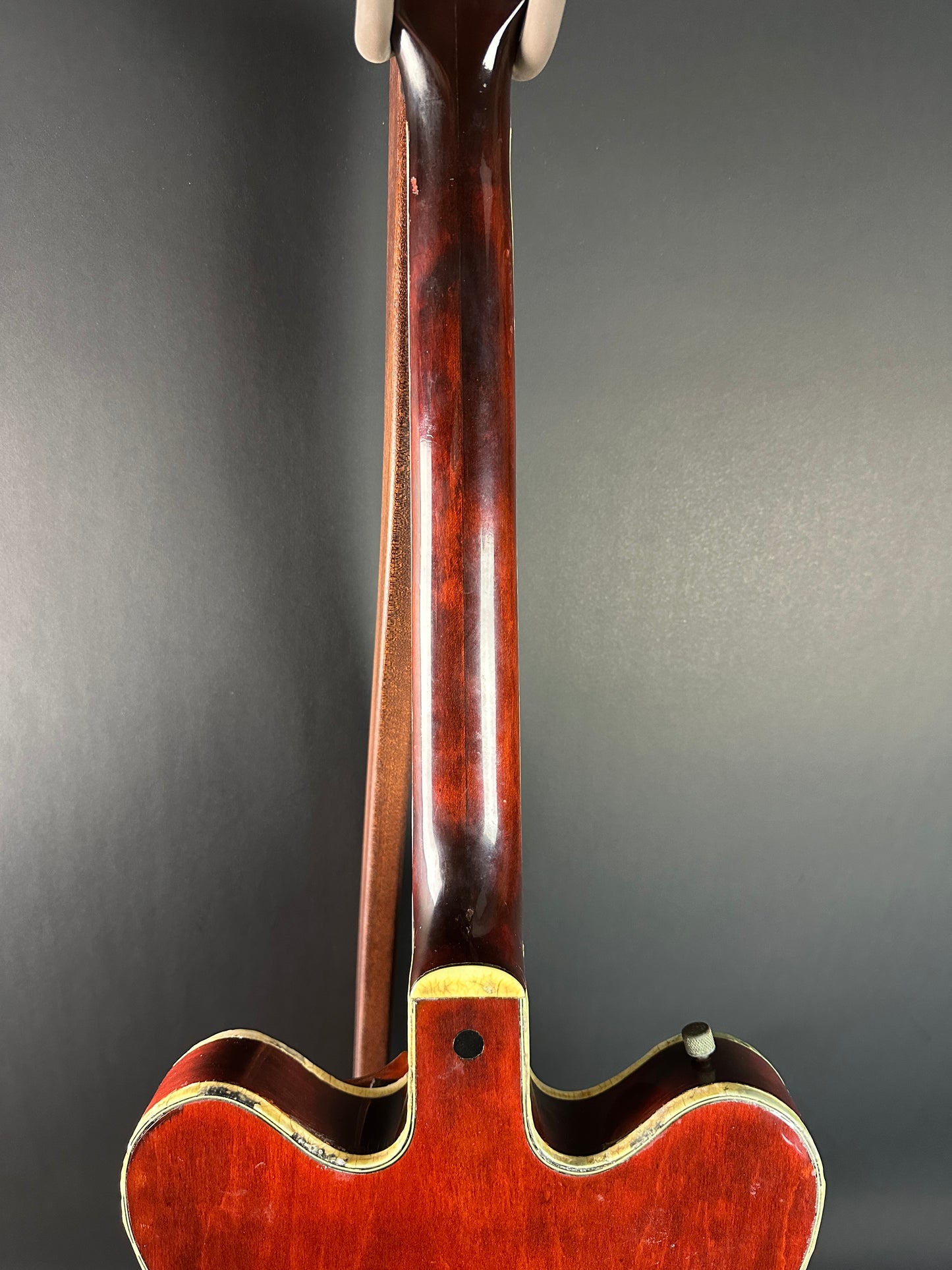 Back of neck of Vintage 1968 Gretsch 6122 Country Gentleman.