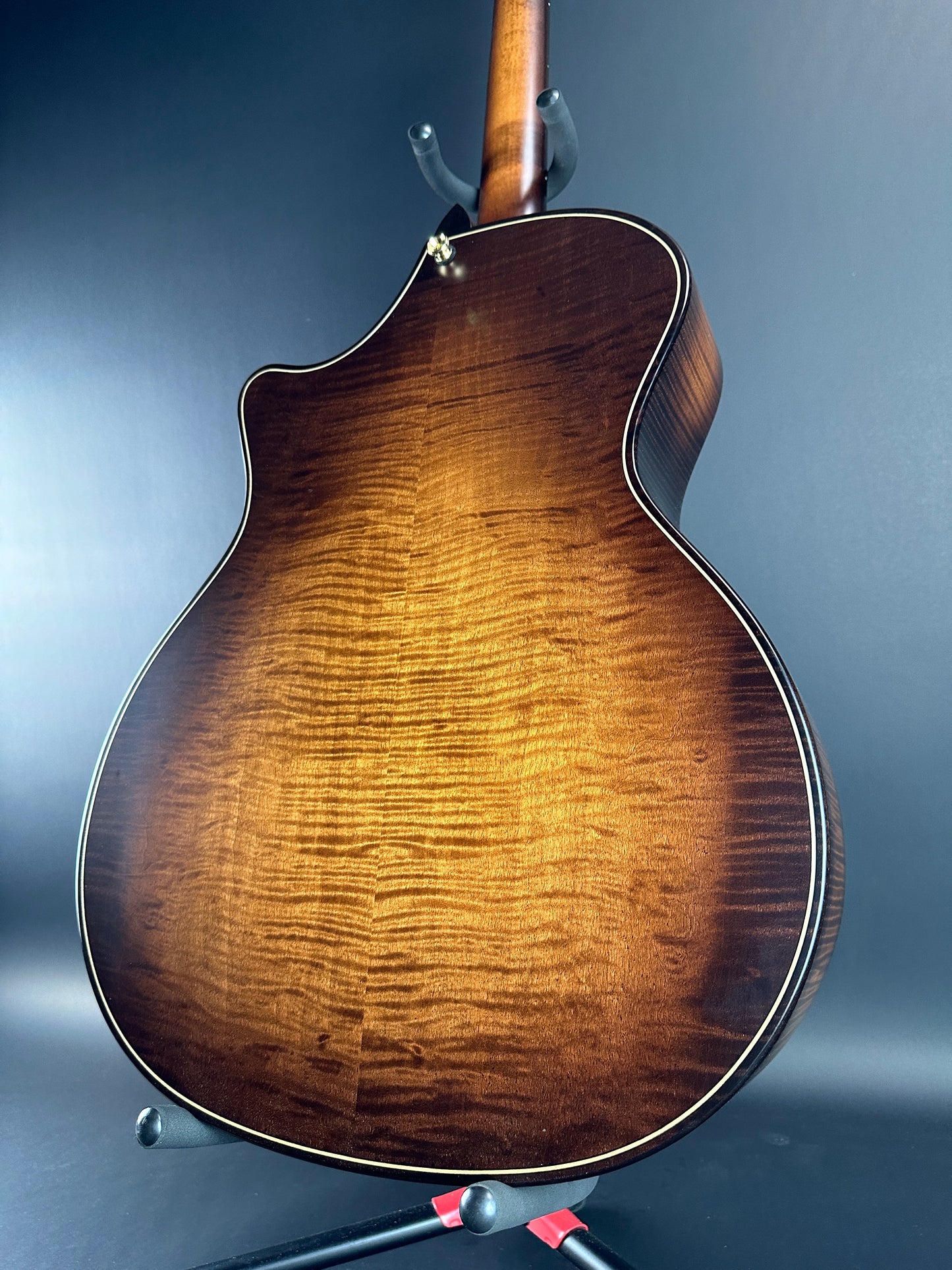 Back angle of Used Taylor 614ce Builder's Edition Natural.